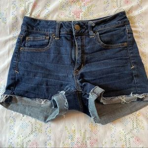 American Eagle Rolled Raw Hem Jean Shorts